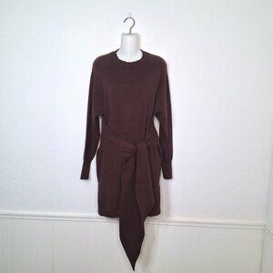 Lovers and Friends Elana Sweater Dress Sz S Tie Waist Minimalist Neutral Preppy